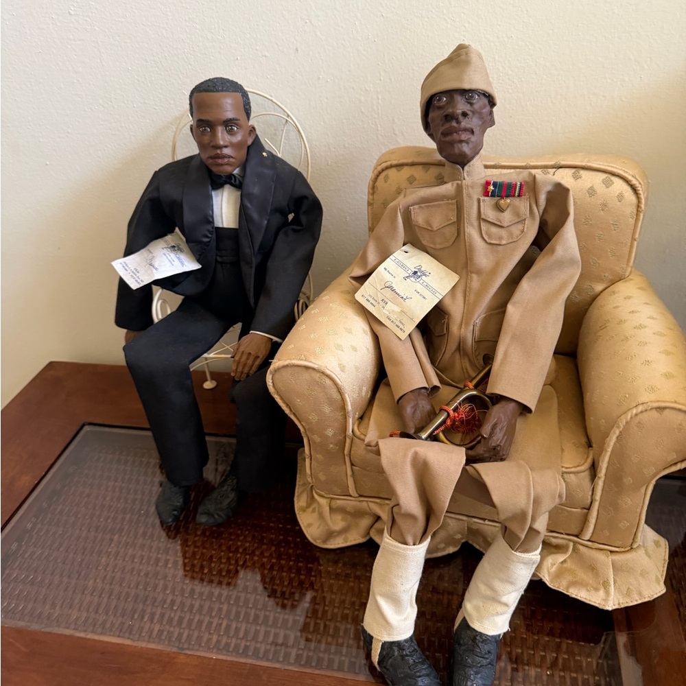 Handcrafted Military &  Formal Attire Figurines Maurice/groom & Jeremiah/soldier